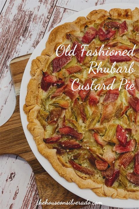 Rhubarb And Custard Recipes, Fridge Staples, Rhubarb Custard Pie, Rhubarb Custard Pies, Rhubarb Recipes Pie, Custard Pie Recipe, Rhubarb Custard, Rhubarb Desserts, Pantry Fridge