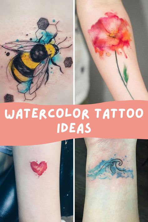 4 Things to Know Before Getting a Watercolor Tattoo - TattooGlee Watercolor Art Tattoo Ideas, Small Tattoo Watercolor, Simple Watercolor Tattoos For Women, Wrist Watercolor Tattoo, Tattoo Ideas Female Watercolor, Colorful Tatoos Woman, Watercolor Tattoo Ideas Women, Simple Watercolor Tattoo, Watercolor Wrist Tattoos For Women