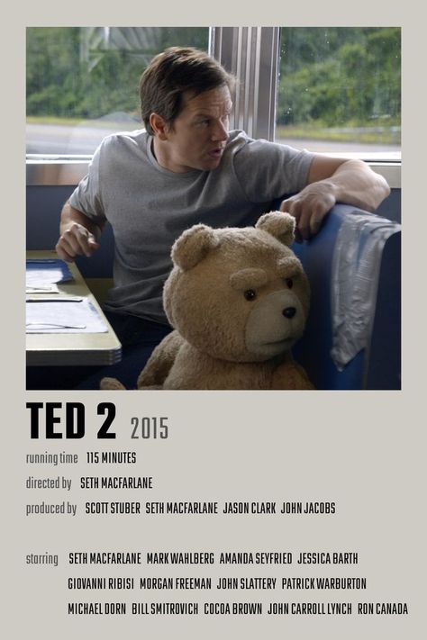 Ted Movie Poster, Ted Poster, Ted The Movie, Polaroid Movies, Ted Movie, Patrick Warburton, John Slattery, Posters Minimalist, Movie Recommendations