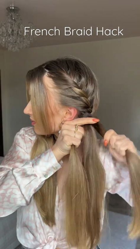 Easy Hairstyles For Thick Hair, Ponytail Hairstyles Easy, Hair Inspiration Long, Cute Simple Hairstyles, Tutorial Ideas, French Braid Hairstyles, Hair Braid Videos, Hair Tips Video, Trendy Hairstyle