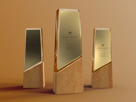 Set Glass Trophies Mockup by McLittle Stock on Dribbble Glass Trophies, Award Ideas, Plaque Design, Corporate Awards, Custom Trophies, Window Display Design, Flower Truck, Trophy Design, Cute Couple Gifts