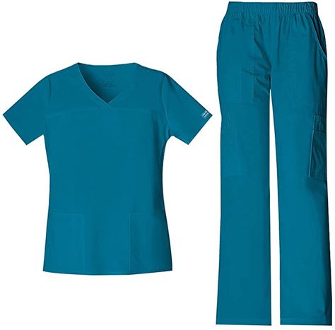 Women Scrubs, Core Stretches, Cherokee Woman, Blue Scrubs, Caribbean Blue, Womens Scrubs, Medical Scrubs, Scrub Sets, Petite Pants