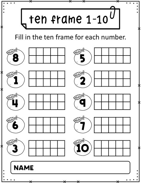 This worksheets for Kindergarten to counting to 20 with Fill in the ten frame.they will enjoy fun visuals while they practice. The worksheets include : -12 pages Fill in the ten frame for each number 1-10. -12 pages Fill in the ten frame for each number 11-20. Counting Up To 20 Worksheets, Count To 20 Activities, Numbers 10 20 Activities, Numbers 1 10 Worksheet Preschool, Counting 11-20 Worksheets, Numbers 11 20 Worksheets Preschool, Ten Frame Worksheet, 10 Frame Activities For Kindergarten, Number 1 To 10 Worksheets