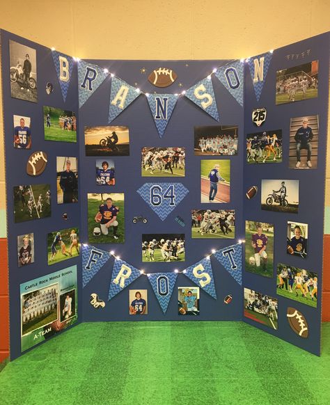 Senior Board Football, Senior Volleyball Board Ideas, Senior Board Ideas Football, Senior Hockey Boards, Football Senior Board, Senior Sports Board Ideas, Senior Sports Boards, Senior Night Poster Board Ideas, Volleyball Senior Board