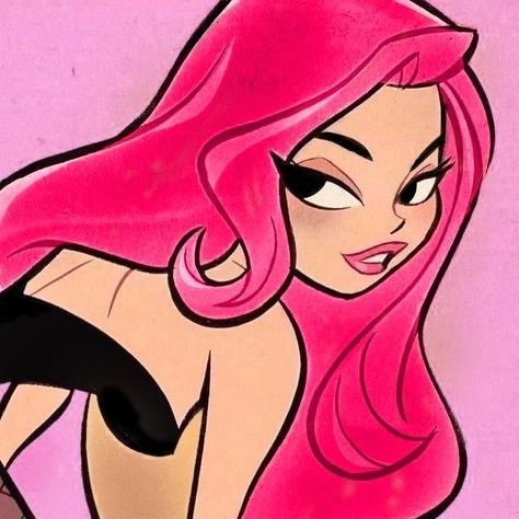 Characters With Pink Hair, Brown And Pink Hair, Pink Hair Anime, Hot Pink Hair, Girl With Pink Hair, Cartoon Profile Pictures, Cartoon Girl, Cartoon Icons, Cartoon Profile Pics