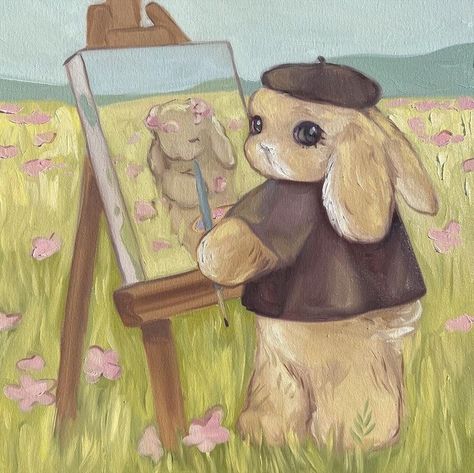 Artist Prints, Bel Art, Bunny Painting, Art Mignon, Cute Paintings, Fairytale Art, Weird Art, Print Artist, Funky Art