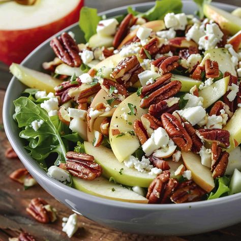 Apple Pecan Feta Salad Recipe, Crisp Apple Pecan Salad, Apple Feta Salad Recipe, Salad With Pecans And Feta, Salad With Candied Pecans And Feta, Apple Pecan Salad Dressing, Pecan Apple Salad, Apple Pecan Feta Salad, Apple Pecan Salad Recipes