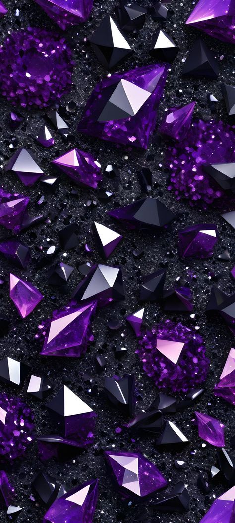 Black Glittery Wallpaper, Purple Holographic Wallpaper, Purple And Silver Aesthetic, Purple Gothic Wallpaper, Obsidian Wallpaper, Crystal Aesthetic Wallpaper, Purple Christmas Background, Amethyst Aesthetic, Purple Fireworks