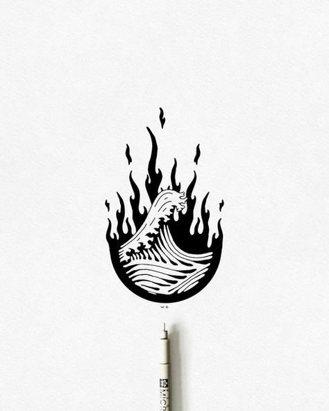 Come Hell Or High Water Tattoo, Hell Or High Water Tattoo, Hell Or High Water, Tattoo 2023, Surf Tattoo, Yin Yang Tattoos, Water Tattoo, Western Tattoos, B Tattoo