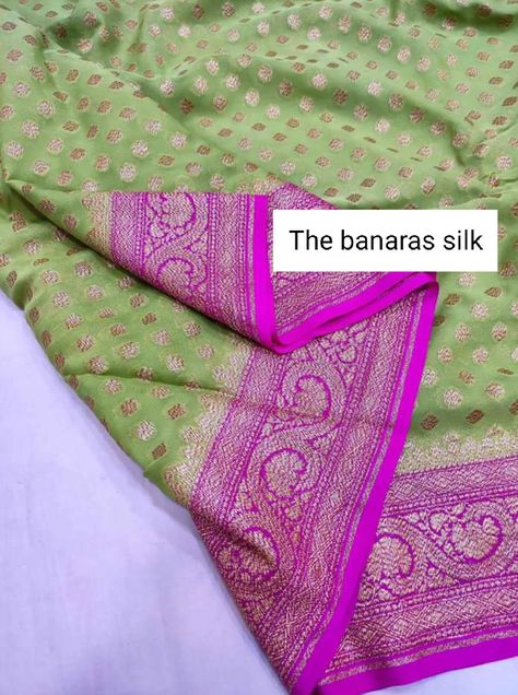 Pure Banarasi Georgette Sarees, Banarsi Saree Design, Pure Georgette Sarees, Kanjivaram Sarees Silk, New Saree Designs, Banarsi Saree, Saree Georgette, Khadi Saree, Cotton Saree Designs