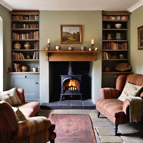 Small Snug Room, French Gray Living Room, Sitting Room Remodel, Old Sitting Room Ideas, Snug Interior Design, Small Georgian Living Room, Victorian Terrace Living Room Ideas, Georgian Lounge Ideas, Small Period Living Room