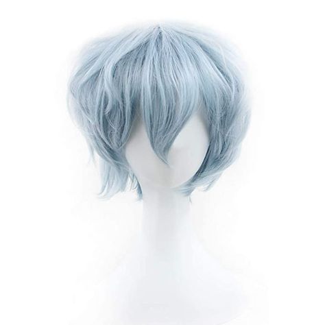 Blue Cosplay Wig, Sky Blue Hair, Hair Wigs For Men, Blue Cosplay, Light Blue Hair, Anime Wigs, Wig Party, Blue Wig, Wig Color