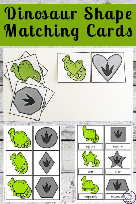 Dinosaur Shapes Free Printable, Dinosaur Matching Game, Dinosaur Shapes, Fun Printables For Kids, Math Worksheets For Kids, Dinosaur Lesson, Dinosaur Theme Preschool, Dinosaur Activities Preschool, Dinosaurs Preschool