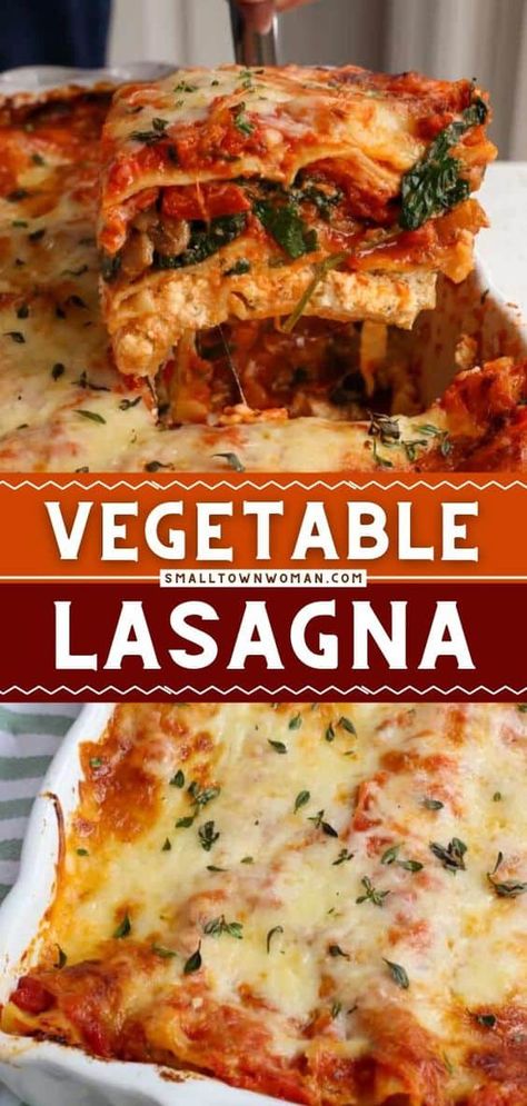 An easy meatless family dinner idea for tonight! This easy layered vegetable lasagna has smooth ricotta cheese, sautéed vegetables, mozzarella cheese, and marinara all baked to golden perfection. It is always a huge hit and perfect for vegetarians. Save this pin! Layered Lasagna, Milanesa Recipe, Easy Vegetable Lasagna, Veggie Lasagna Recipe, Meatless Lasagna, Lasagna Recipe With Ricotta, Vegetable Lasagne, Veggie Recipe, Easy Lasagna Recipe