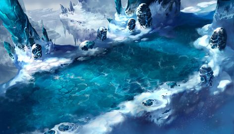 Frozen Landscape, Environment Props, Rpg Map, Landscape Concept, 다크 판타지, Fantasy Places, Fantasy Setting, Landscape Scenery, Fantasy Art Landscapes