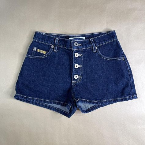 Vintage high waisted shorts High waisted denim... - Depop Depop Clothes, 70s Shorts, Vintage High Waisted Shorts, Shorts High Waisted, Spandex Shorts, Mini Short, High Waisted Shorts Denim, Short Shorts, Denim Mini