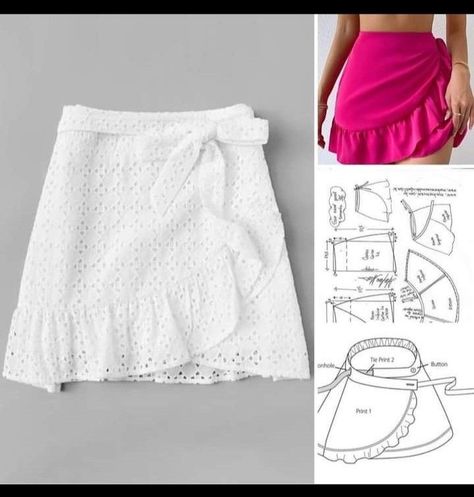 Pola Rok, Clothing Pattern Design, Easy Diy Clothes, Barbie Doll Clothing Patterns, Sewing Projects Clothes, Fashion Design Patterns, Diy Clothes Design, Sewing Crafts Tutorials, Make Your Own Clothes