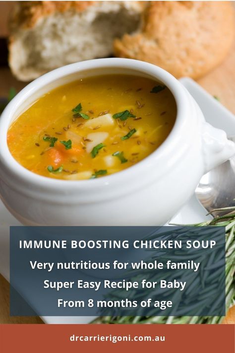 Immune Boosting Chicken Soup, Baby Soup Recipe, Soup For Sick, Immunity Soup, Soup For Babies, Baby Recipe, Homemade Chicken Soup, Chicken Soup Recipe, Bone Broth Recipe