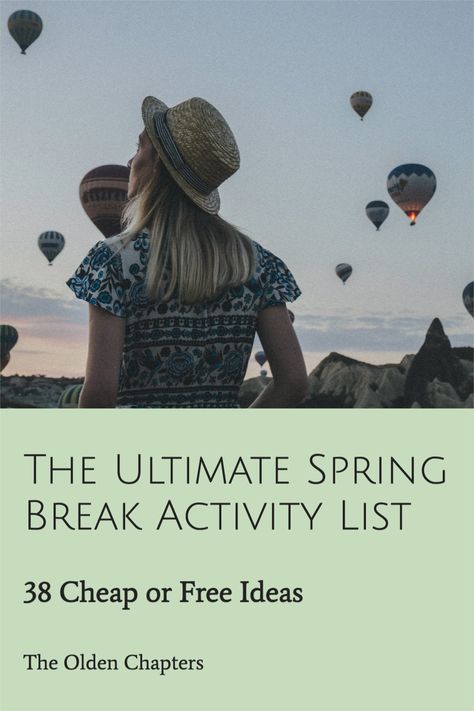 Cheap Spring Break Ideas, Fun Activities At Home, Spring Break Ideas, Activity List, College Spring Break, Spring Break College, Break Ideas, Movies Under The Stars, Road Trip Packing