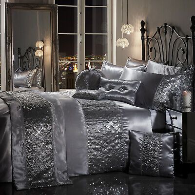 Silver And Black Bedroom, Sequin Bedding, Black Bedroom Set, Bling Bedroom, Silver Duvet Cover, Silver Bedroom Decor, Glam Bedroom Decor, Silver Bedroom, Glam Bedroom