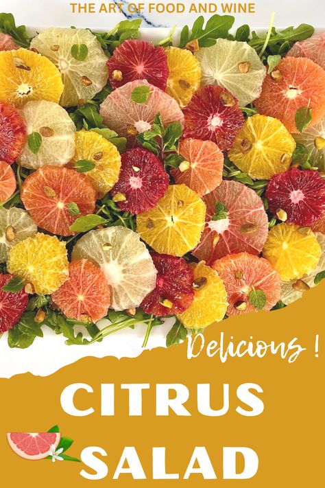 Salad With Citrus Vinaigrette, Salad With Citrus, Chinese Chicken Salad Recipe, Grapefruit Salad, Colorful Salad, Orange Vinaigrette, Citrus Recipes, Citrus Vinaigrette, Lemon Drop Martini