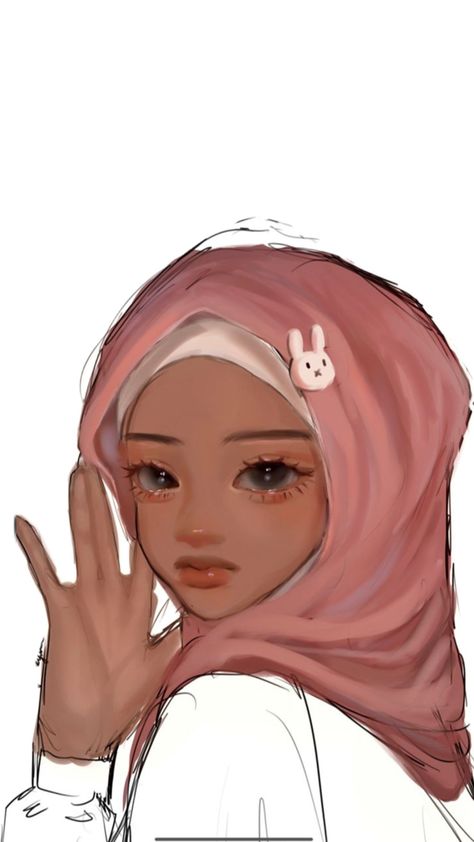 Hijab Styles Drawing, Jelly Art Reference, Yumkyuum Art, Jelly Artstyle Traditional, Jelly Drawing Style, Jelly Art Style Full Body Drawing, Bubble Art Style, How To Draw Hijab, Hijab Drawing Reference