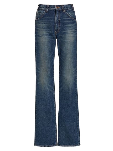 "Find NILI LOTAN Joan Straight-leg Jeans on Editorialist. Cut in a straight-leg silhouette, Nili Lotan's cotton Joan jeans showcase a classic mid-rise fit and unique whiskering. Belt loops Five-pocket style Zip fly, button closure 100% cotton Machine wash Made in USA SIZE & FIT Model measurements: 5'10\" tall Model is wearing a US size 4 Please Note: Compared to the Brand's Size Guide, this style measures small. We recommend ordering one size up. Nili Lotan. Color: Simon Wash. Size: 25." Straight Cut Jeans Outfit, Jeans Png, Straight Cut Jeans, Cotton Jeans, Nili Lotan, Fashion 101, Dark Jeans, Tall Model, Designer Outfits Woman