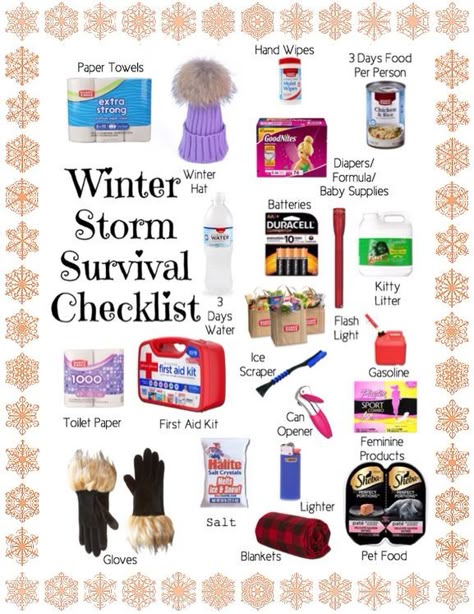 Storm Preparedness Kit, Winter Preparedness Home, Winter Storm Preparedness, Winter Survival Kit, Winter Preparedness, Survival Checklist, Storm Preparedness, Emergency Prepardness, Car Emergency Kit