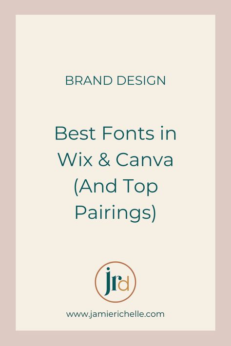 Best Fonts in Wix & Canva (Plus Favorite Pairings) — Jamie Richelle Designs Wix Font Pairings, Wix Website Ideas Templates, Website Fonts Typography, Kid Fonts Free, Canva Font Combinations, Yoga Branding Design, Aesthetic Logos, Best Google Fonts, Masculine Font