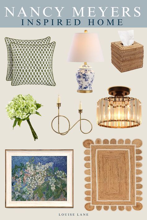 I've rounded up a few Amazon finds to achieve the luxe and cozy Nancy Meyers home decor aesthetic! I love how this style feels like your rich grandmas house but achieves a cozy, timeless and lived-in feel! The best way to achieve this look is mixing old and new items, my go-to places are thrift stores and Amazon to keep it In my budget! Create this curated home decor feel yourself with some of these amazing finds and use the tips below to take your space to the next level!As an Amazon Associate Nancy Meyers Bedroom Aesthetic, Nancy Meyers Home, Craftsman Living Room, Dallas Apartment, Amazon Home Finds, Modern Colonial, Living Room Setup, Nancy Meyers, Traditional Look