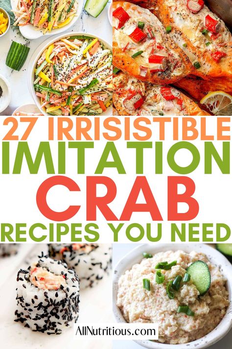 Imitatation Crab Recipe Ideas Healthy, Crab Recipes Healthy, Immitation Crab Recipes, Crab Meat Appetizers, Spicy Crab Roll, Crabby Patty, Crab Pasta Salad, Recipes To Try At Home, Vegan Crab