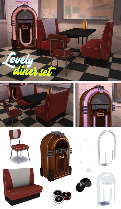 Sims 4 Cc Maxis Match Furniture Retro, The Sims 4 Retro Cc, Sims 4 Cc 70's, Sims 4 Diner Cc, Retro Sims 4 Cc, Sims 4 Retro Cc, Sims 4 Restaurant Cc, Sims 4 80s Cc, Sims 4 80s