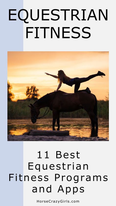 A girl doing yoga on her horses back at sunset in a marsh. Equestrian Workout, Equipment Free Workout, Western Horse Riding, Horse Adventure, Horse Exercises, Horse Riding Tips, Fitness Programs, Fitness Apps, Horseback Rider