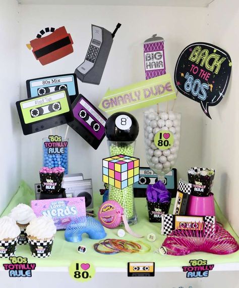 Vintage / Retro Birthday Party Ideas | Photo 1 of 7 | Catch My Party Retro Birthday Party Ideas, 80s Party Ideas, Retro Birthday Party, Decades Party, Retro Birthday Parties, 80s Party Decorations, 80s Birthday Parties, 1980s Party, 90s Theme Party