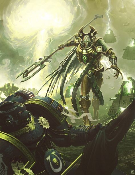 Necron Lord backed with Necron Warriors and Monoliths fighting a Ultra Marine Necron Overlord, Warhammer Necrons, Necron Warriors, Warhammer 40k Necrons, Warhammer 40k Art, Warhammer 30k, Warhammer Art, Warhammer 40k Artwork, Warhammer Fantasy