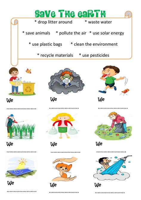 Environment interactive and downloadable worksheet. You can do the exercises online or download the worksheet as pdf. Environment Activities, First Grade Worksheets, Environmental Studies, 2nd Grade Worksheets, Save The Earth, Science Worksheets, School Worksheets, English As A Second Language, Interactive Activities