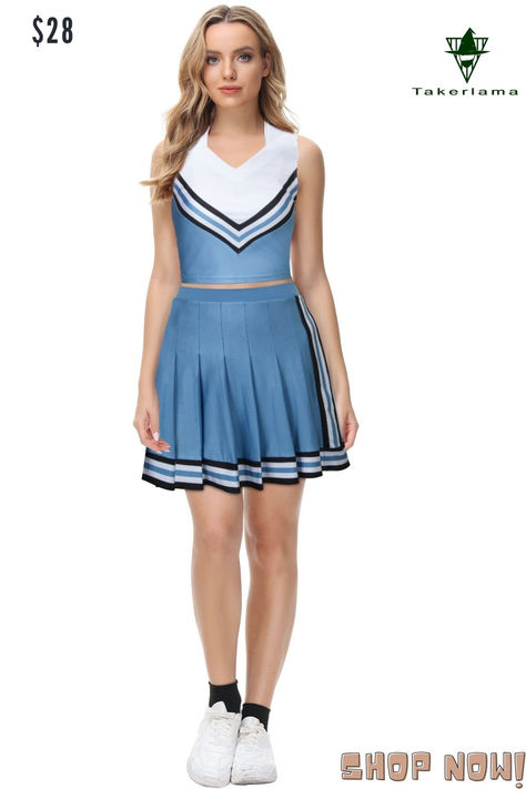 The Princess Diaries Olivia Rodrigo Good4U Cheer Costume Blue Cheerleader Dress-Takerlama Halloween Cheerleader, Girls Cheerleader Costume, Cheer Costumes, Office Boss, Cheerleader Skirt, Grunge Kawaii, Blue Cheer, The Princess Diaries, Cheerleader Costume