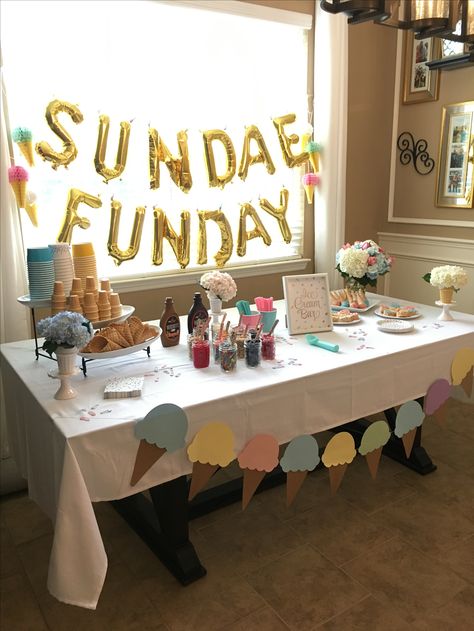 Ice cream party ideas Ice Cream Party Ideas, Ice Cream Sundae Party, Ice Cream Birthday Party Theme, Sundae Party, Ice Cream Party Decorations, Ice Cream Party Theme, Ice Cream Sundae Bar, Sundae Bar, Ice Cream Birthday Party