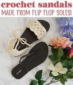 Crochet Flip Flop Pattern, Crocheted Shoes, Crocheted Socks, Cloth Projects, Crochet Flip Flops, Spring Crochet, Diy Sandals, Sandals Patterns, Diy Slippers