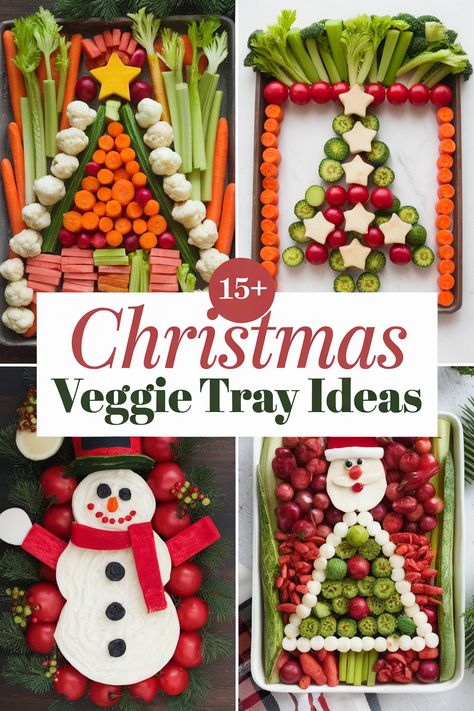 Small Relish Tray Ideas, Christmas Tray Ideas Food, Christmas Veggies For Kids, Vegetable Tray For Christmas, Christmas Fruit And Veggie Tray Ideas, Christmas Tree Veggie Tray Platter Ideas, New Years Veggie Tray Ideas, Santa Veggie Platter, Christmas Veggie Tray Ideas Simple