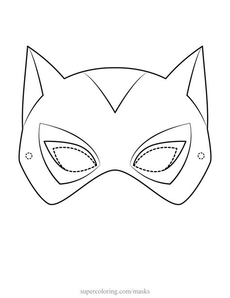 Catwoman Mask Template, Printable Batman Mask Template, Free Printable Superhero Masks For Kids, Batgirl Face Mask, Superhero Eye Mask Template, Catwoman Mask, Batman Costume Diy, Batman Diy, Whale Coloring Pages