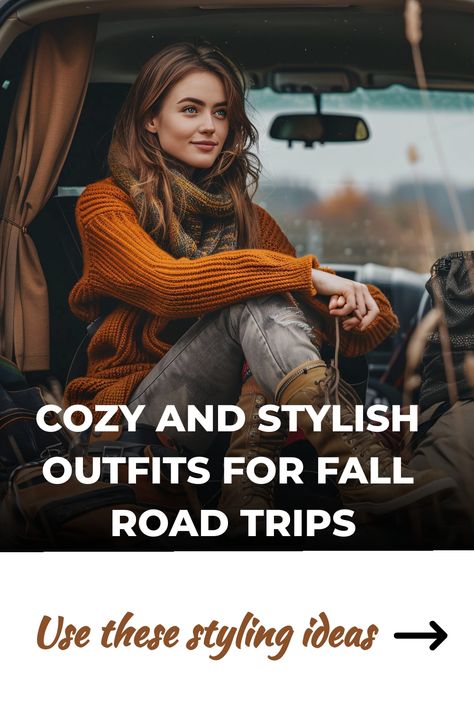 young lady sitting in the back of a car in orange wool sweater and big cosy scarf Fall Train Ride Outfit, Car Travel Outfit Road Trips, Road Trip Outfit Fall, Car Travel Outfit, Fall Road Trip Outfit, Road Trip Outfit Ideas, Roadtrip Outfits, Road Trip Outfits, Trip Outfit Ideas