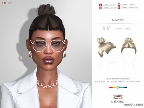 Sims 4 Slicked Back Hair, Sims 4 Slick Back Hair, Sims 4 Cc Slick Back Hair, Sims 4 Slicked Back Hair Cc, Sims Hair Mods, Female Sims, Sleek Bun, Slick Back, Sims Hair