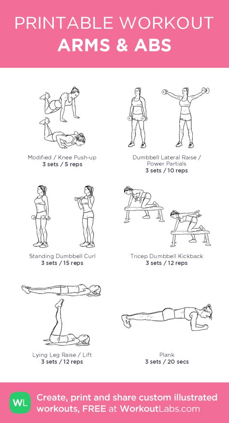 ARMS & ABS– my custom exercise plan created at WorkoutLabs.com • Click through to download as a printable workout PDF #customworkout Workout Labs, Printable Workout, Gym Workout Plan For Women, Arm Workout Women, Arms And Abs, Exercise Plan, Planet Fitness, Printable Workouts, Workout Plan For Women