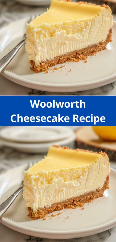 Woolworth Cheesecake. Quick, easy, and perfect for sweet cravings. Woolworths Cheesecake, Woolworth Cheesecake Recipe, Woolworth Cheesecake, Strawberry Cheesecake Recipe, Sweet Cravings, Creamy Desserts, Graham Cracker Crust, Cheesecake Recipe, Strawberry Cheesecake