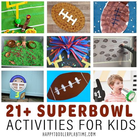 21+ Super Bowl Activities & Crafts for Kids - HAPPY TODDLER PLAYTIME Superbowl Crafts For Kids, Sports Crafts For Kids, Super Bowl Crafts, Super Bowl Kids, Super Bowl Activities, Playdough Letters, Superbowl Party Games, Sports Crafts, Football Crafts