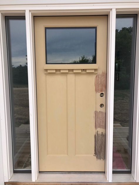 Bleached Wood Front Door, Diy Wood Door Exterior, Wood Look Painted Front Door, Faux Wood Painted Door, Exterior Door Update Diy, Faux Wood Exterior Door, Faux Wood Finish Front Door, Faux Wood Painting Technique Front Door, Faux Wood Paint Door