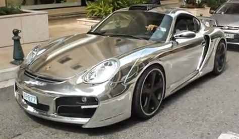 porsche cayman in chrome wrap by elite wrap Silver Porsche, E90 Bmw, Chrome Cars, Tech Art, Porsche Cars, Koenigsegg, Love Car, My Dream Car