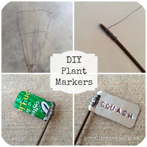 Plant Tags Diy, Plant Markers Diy, Diy Plant Markers, Garden Markers Diy, Marker Tutorial, Garden Plant Markers, Soda Can Crafts, Diy Marker, Garden Marker