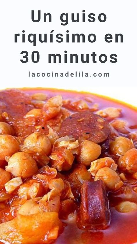 Garbanzos con chorizo en tiempo récord Chorizo Recipes, Food Is Fuel, Chana Masala, Mexican Food Recipes, Chili, Pasta, Ethnic Recipes